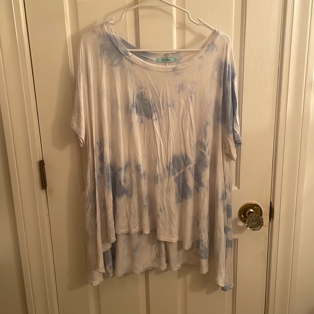 Blue Tie Dye Top